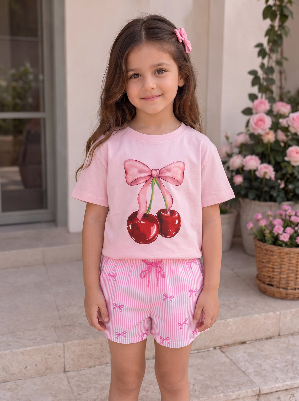 Camiseta Infantil Cerejinha🍒🎀