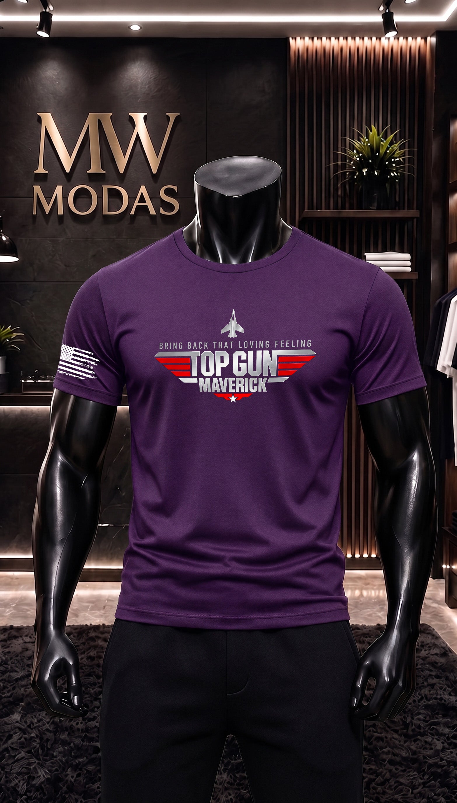 Camiseta Masculina Maverick Aviador Estilo Militar Casual