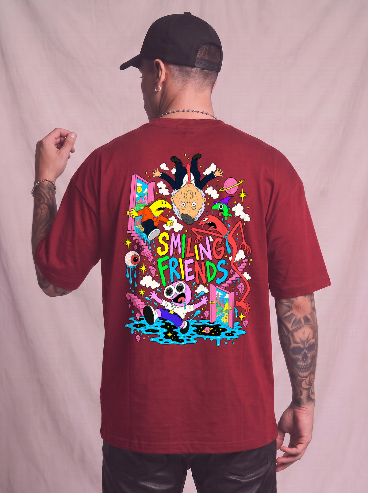 CAMISETA MASCULINA SMILING FRIENDS - COLOR CHAOS