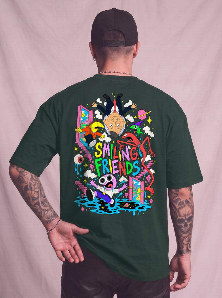 CAMISETA MASCULINA SMILING FRIENDS - COLOR CHAOS