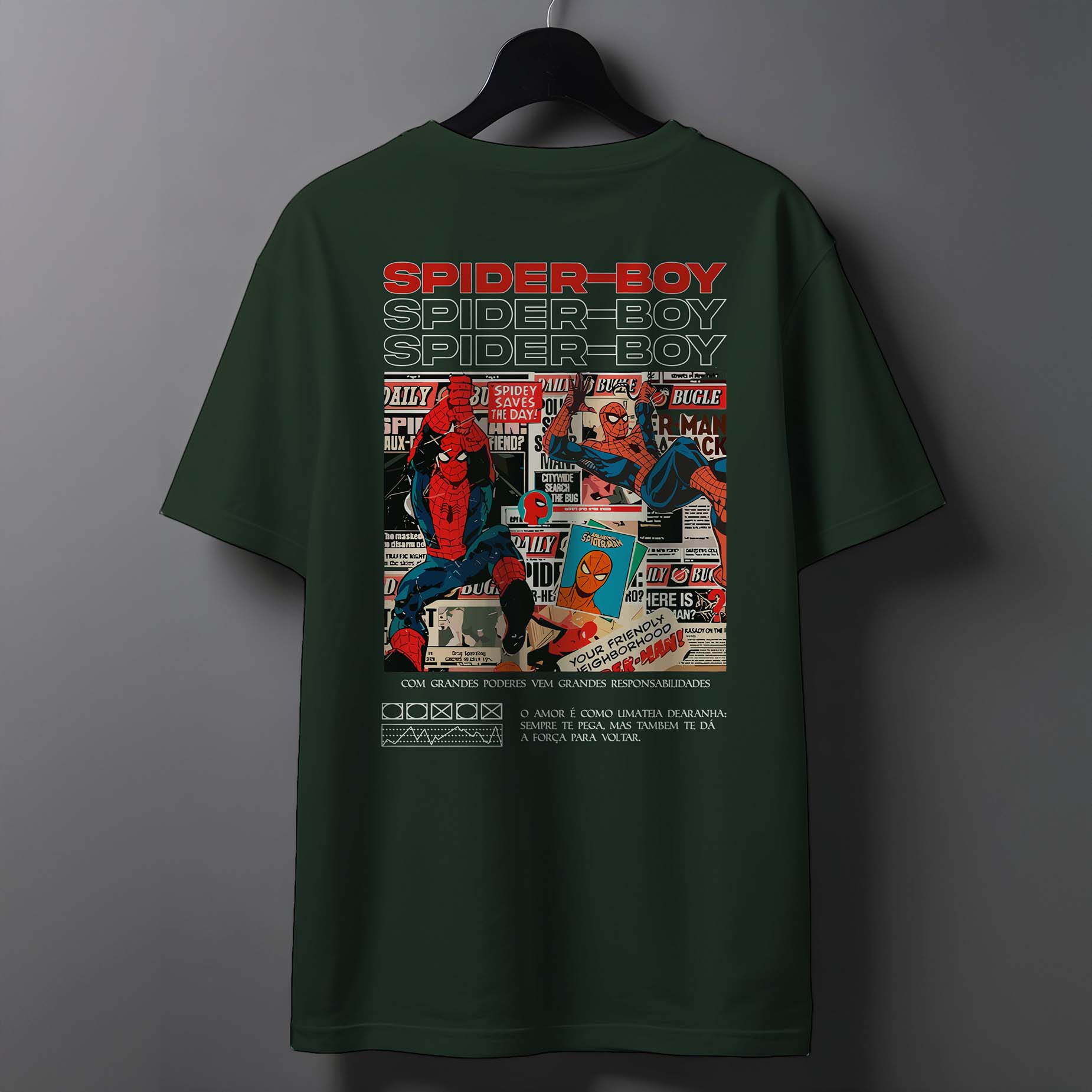 CAMISETA MASCULINA SPIDER BOY T-SHIRT 100% ALGODÃO