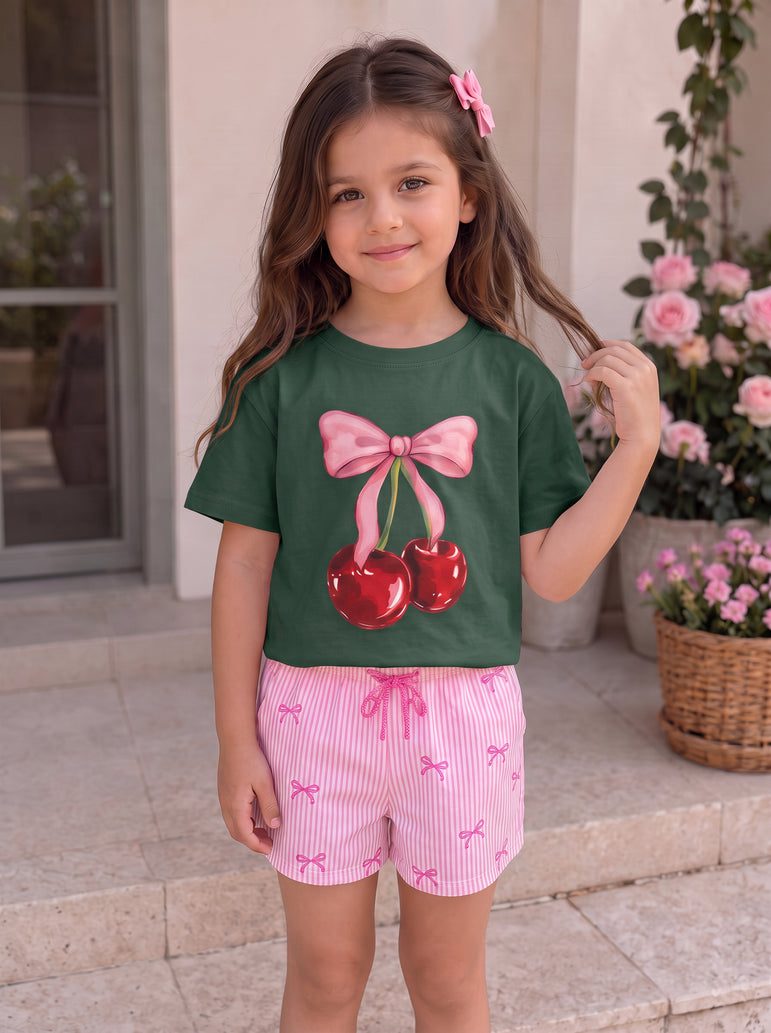 Camiseta Infantil Cerejinha🍒🎀