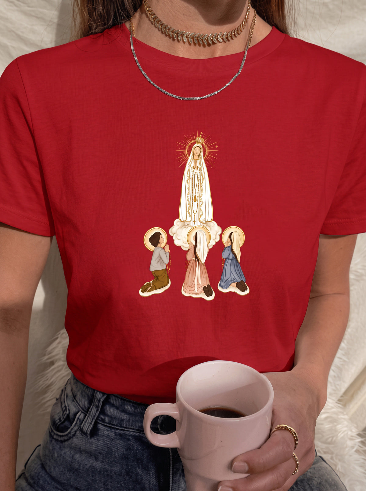 Camiseta Feminina Nossa Senhora de Fátima – Luz que Guia