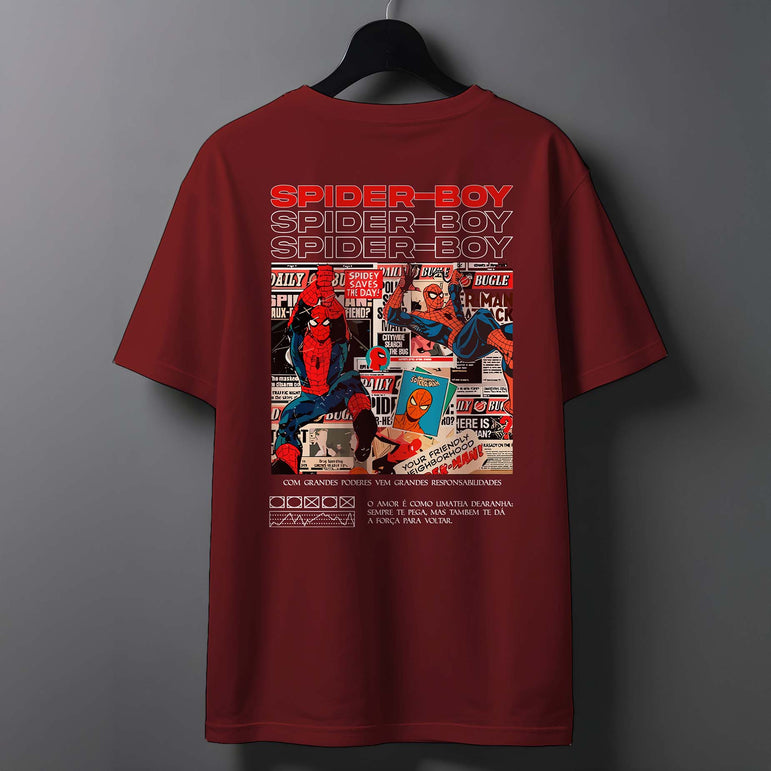 CAMISETA MASCULINA SPIDER BOY T-SHIRT 100% ALGODÃO