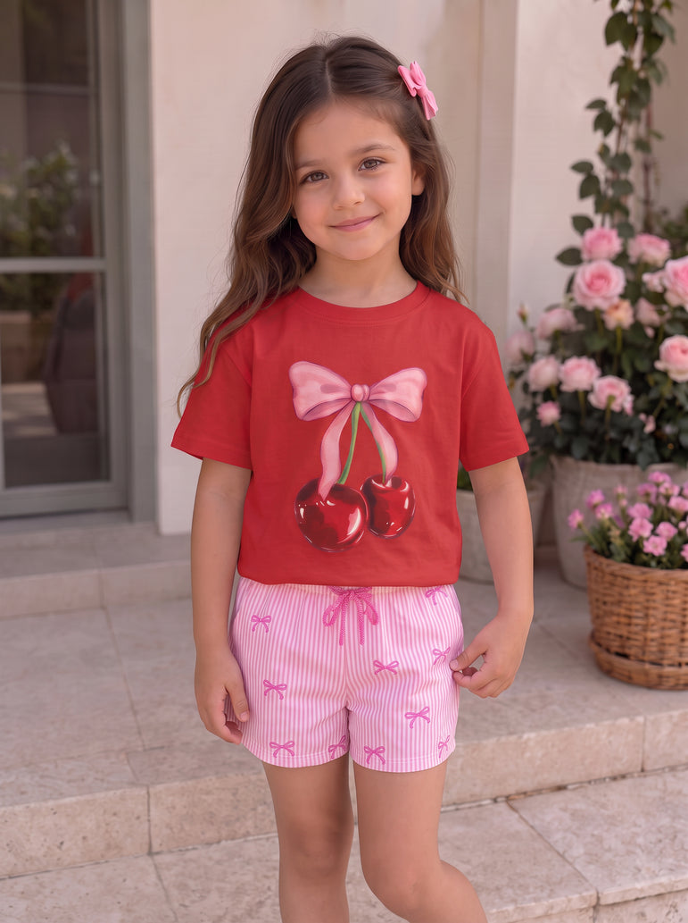 Camiseta Infantil Cerejinha🍒🎀