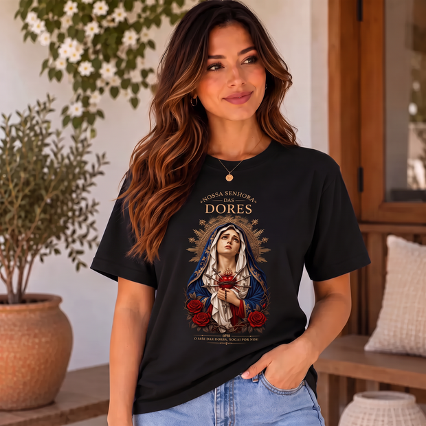 Camiseta Nossa Senhora das Dores Feminina Preto