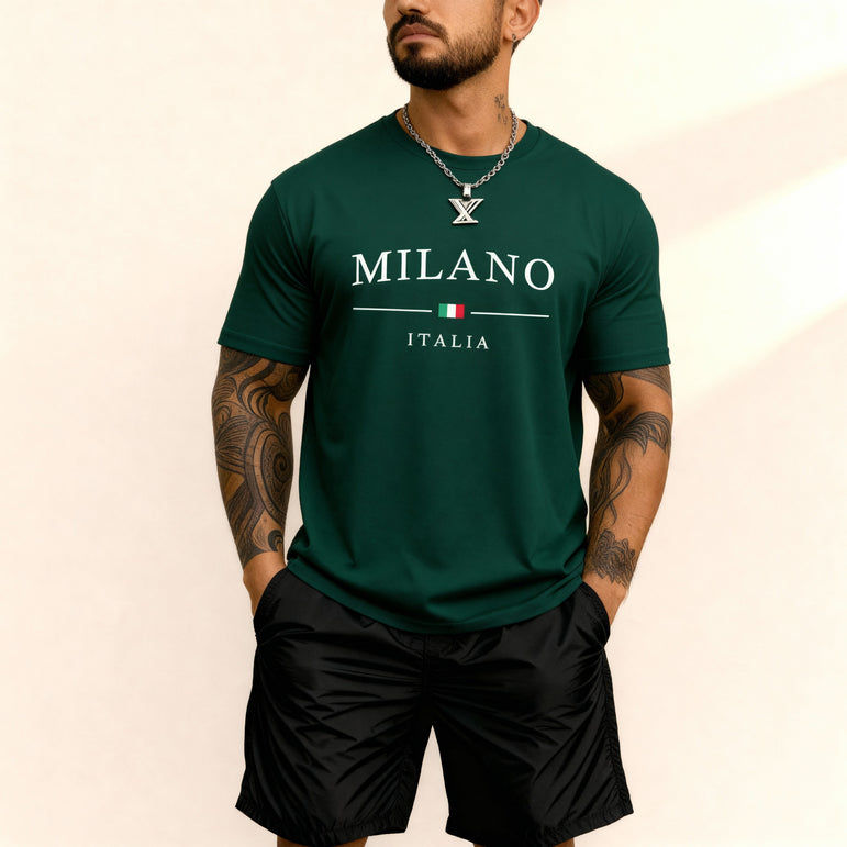 CAMISETA MILANO ITALIA 100% ALGODÃO