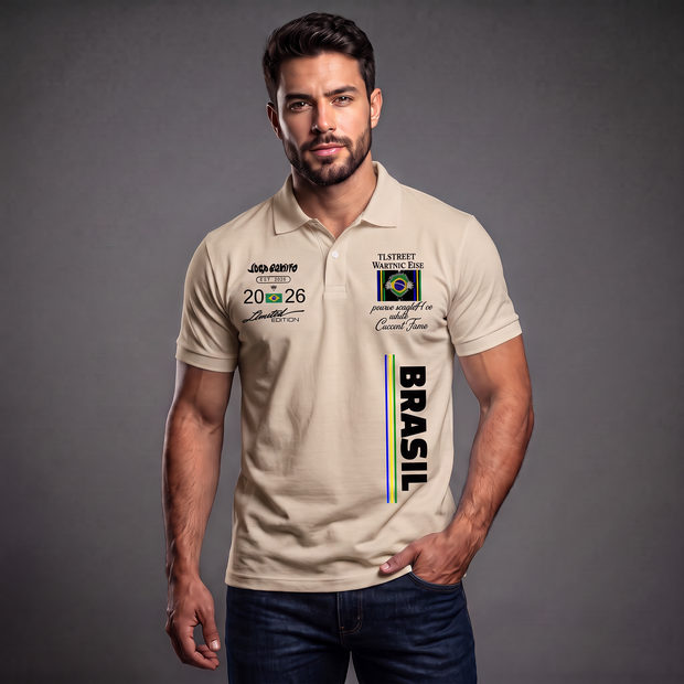 Camisa Polo Brasil 2026 Bege