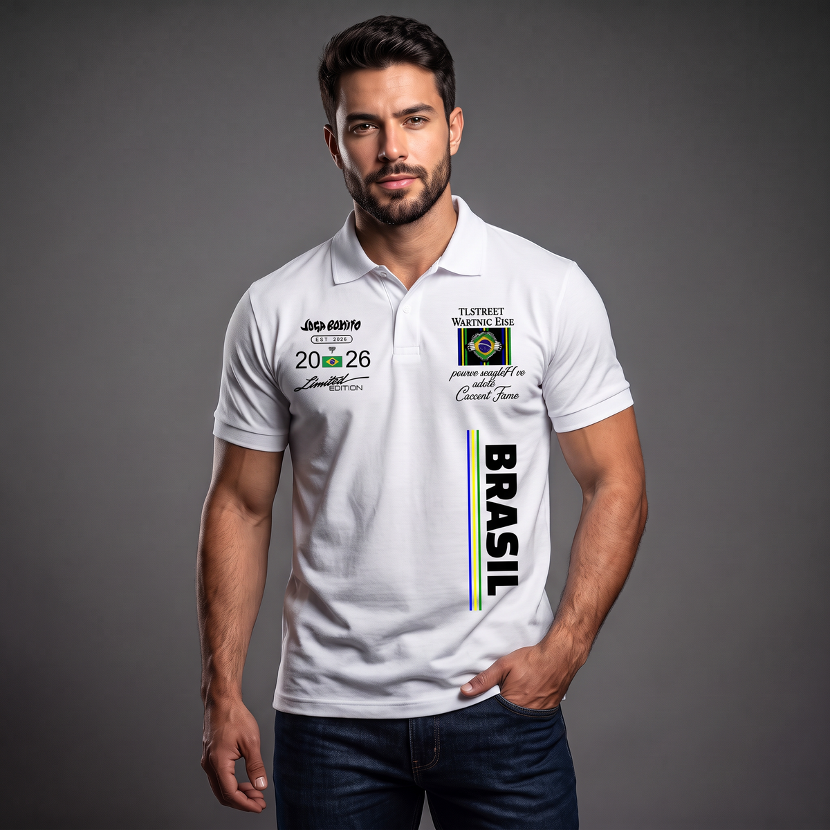 Camisa Polo Brasil 2026 Branco