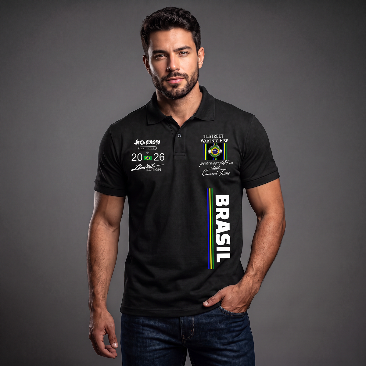 Camisa Polo Brasil 2026 Preto