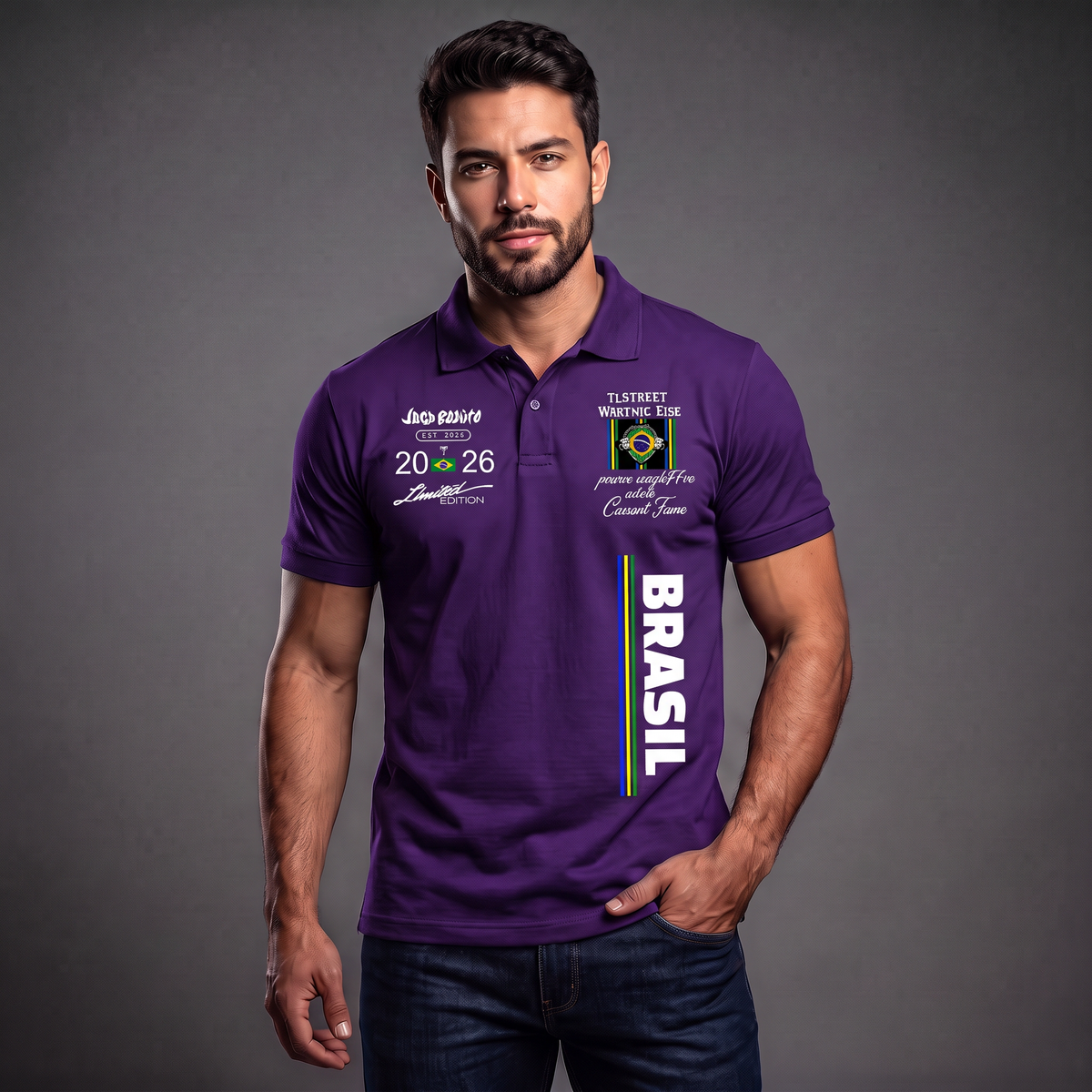 Camisa Polo Brasil 2026 Roxo