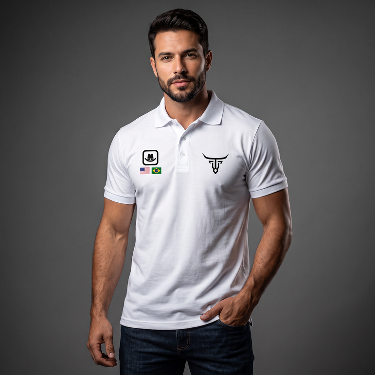 Camisa Polo Country USA-Brasil Branco