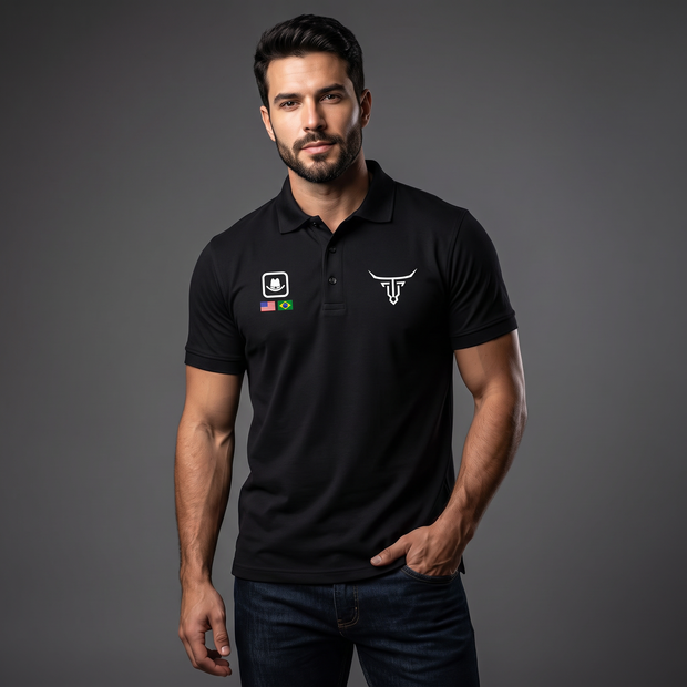 Camisa Polo Country USA-Brasil Preto