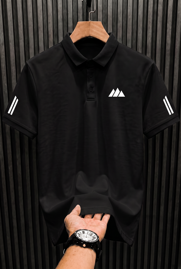 Camisa Polo Montanha Minimal Preto