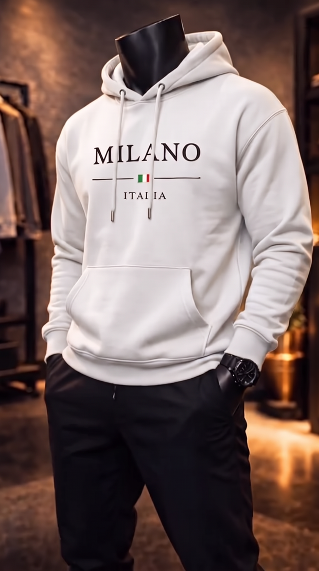 Moletom Milano Italia branco - close