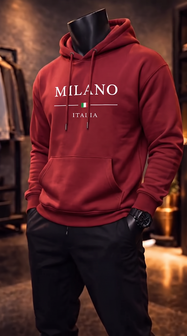 Moletom Milano Italia vermelho - close